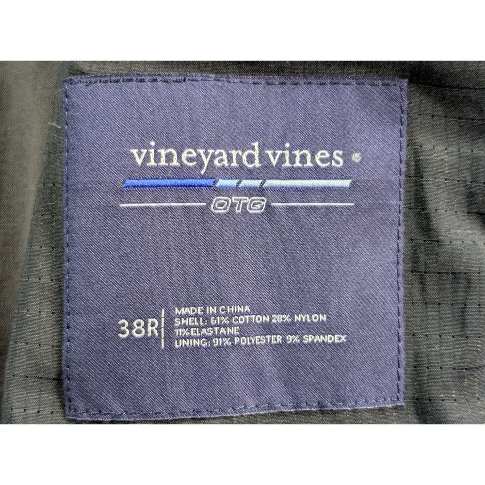 Vineyard Vines OTG Blazer Mens 38R Dark Gray Performance Sport Coat New